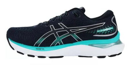 tenis asics preto e azul para pisada supinada